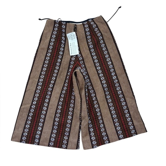 Vintage 50s Thermo Jac Acrylic Boho Tribal Weave Palazzo Pant NWT Size 9 - Picture 2 of 11